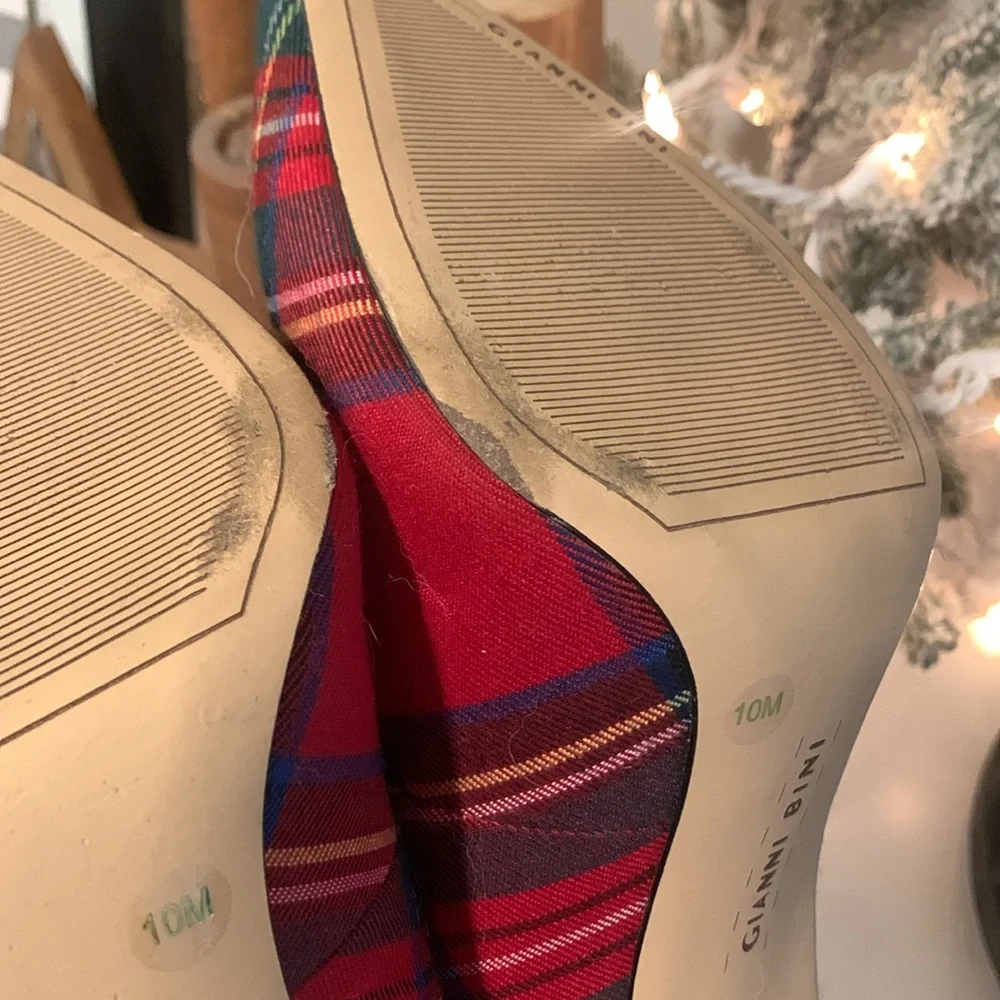 Gianni bini Red checkered shoes size 10 - Picture 5 of 6